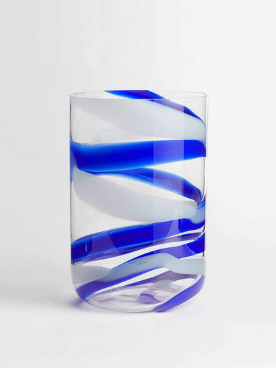 H&M Blue swirl glass vase at Collagerie