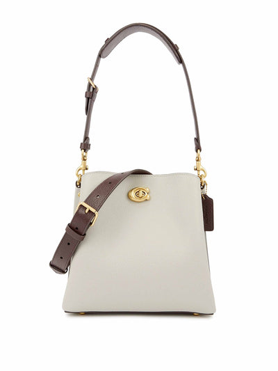 Coach Grey and burgundy bucket bag at Collagerie