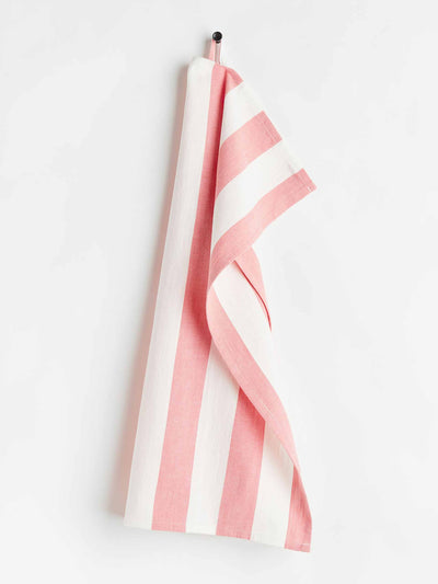 H&M Home Pink striped tea towel at Collagerie