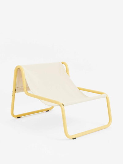 H&M Home Yellow metal lounge chair at Collagerie