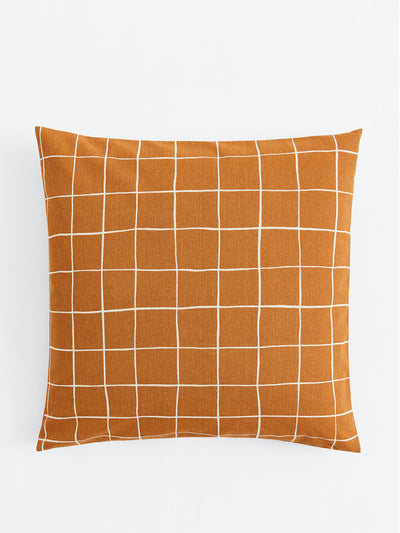 H&M Checked cotton canvas cushion cover at Collagerie