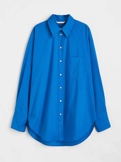 H&M Blue oversized linen shirt at Collagerie