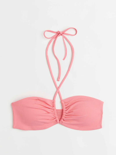 H&M Pink halterneck bikini top at Collagerie