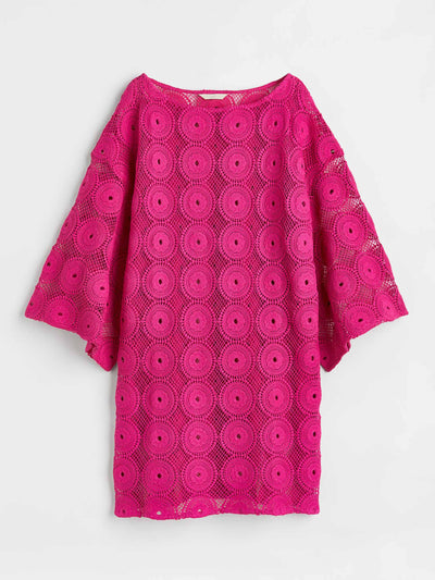 H&M Pink crochet lace dress at Collagerie