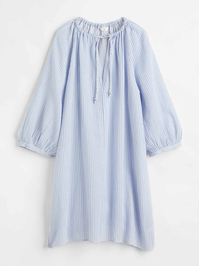 H&M Blue and white stripe tunic dress at Collagerie
