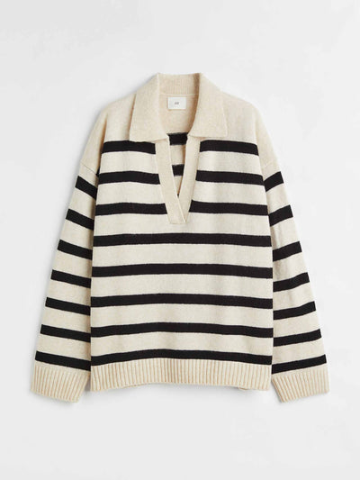 H&M Striped v-neck jumper at Collagerie