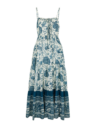 Rhode Zoe safari-printed cotton midi dress at Collagerie