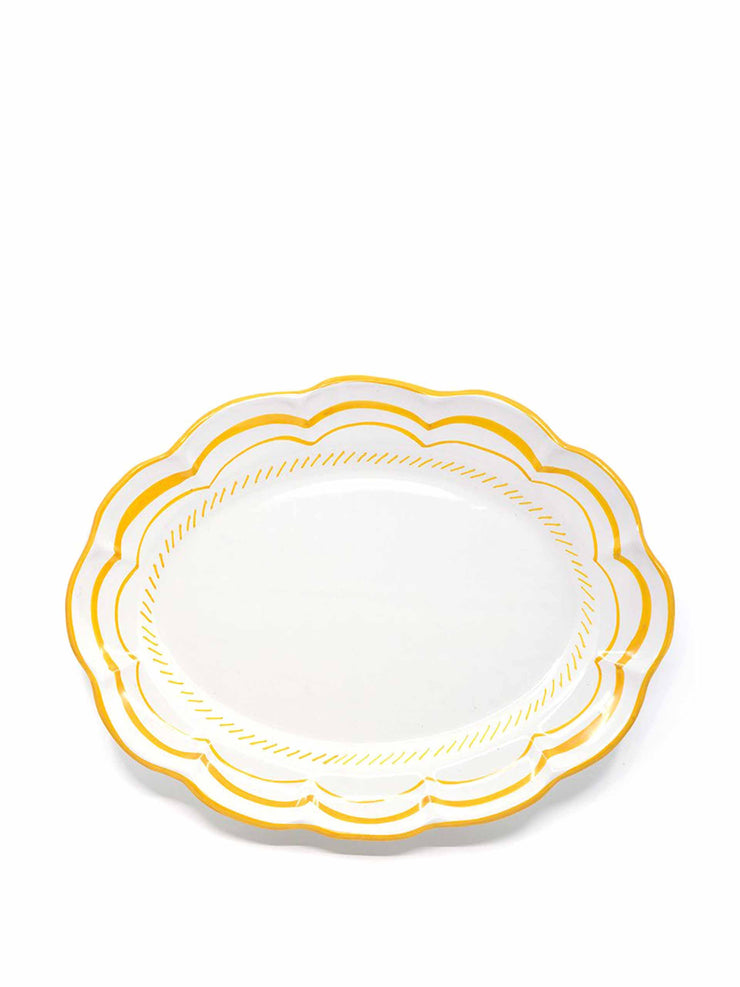 Yellow ceramic serving dish