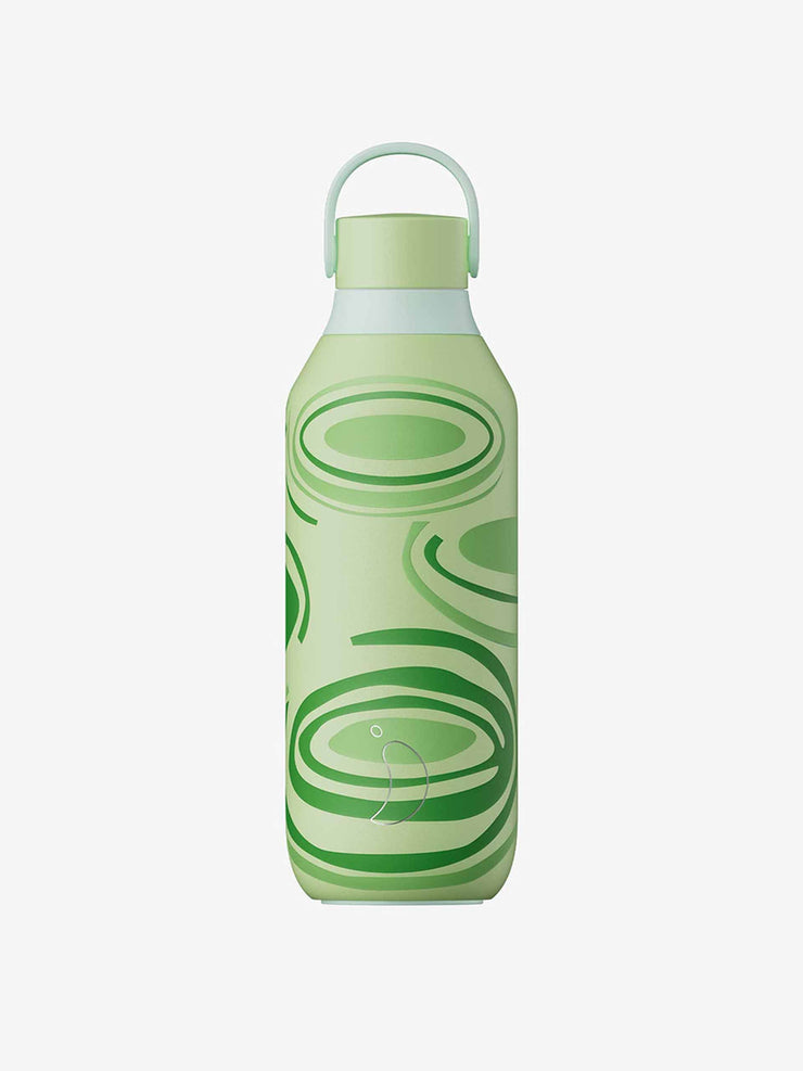 Green print water bottle