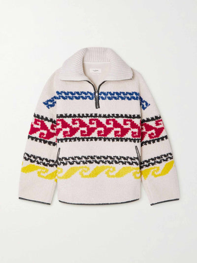 Isabel Marant Étoile Printed fleece half-zip sweatshirt at Collagerie