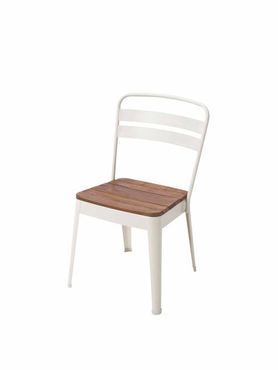 Ikea Metal framed outdoor chair with wooden seat at Collagerie
