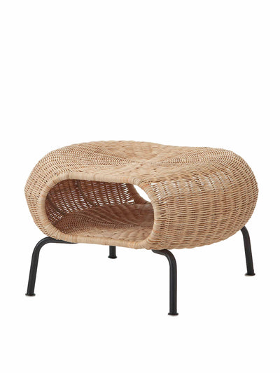Ikea Footstool with storage, rattan/anthracite at Collagerie