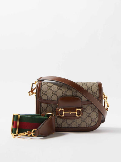 Gucci 1955 Horsebit GG-Supreme Canvas cross-body bag at Collagerie