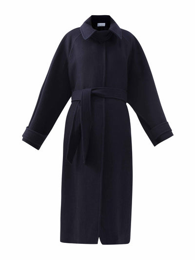 Raey Oversized belted raglan-sleeve wool-blend coat at Collagerie