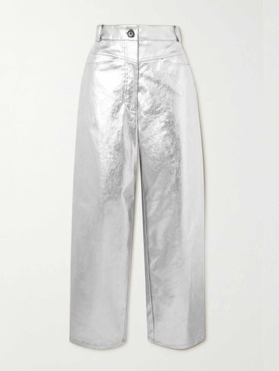 Khaite Preen coated cotton blend twill leg pants at Collagerie