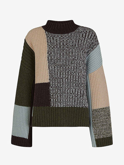 Whistles Patchwork wool-blend jumper at Collagerie