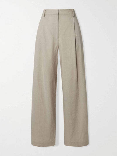 Matteau pleated linen-blend wide-leg pants at Collagerie
