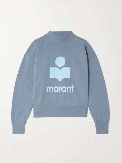 Isabel Marant Étoile Moby flocked organic cotton-blend jersey sweatshirt at Collagerie
