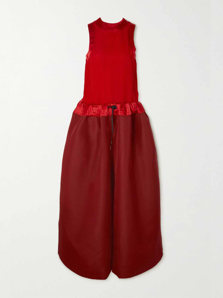 Silk and wool-blend trimmed tiered crepe maxi dress