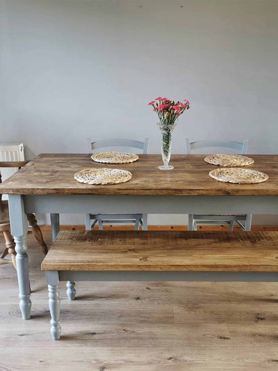 Krud Furniture Farmhouse kitchen dining table at Collagerie