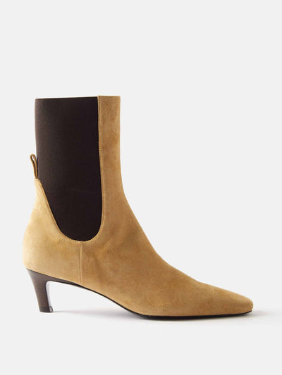 Totême Mid Heel 60 suede ankle boots at Collagerie