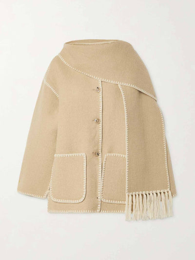 Totême Draped fringed jacket at Collagerie