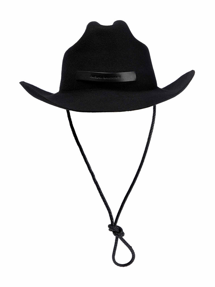 Leather-trimmed cowboy hat