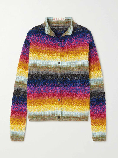 Marni Striped jacquard-knit cardigan at Collagerie
