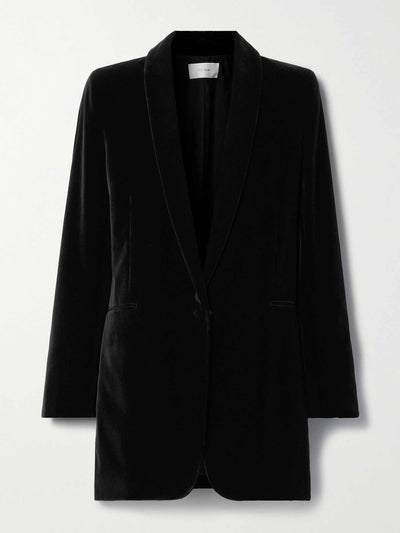 The Row Jerry cotton and silk-blend velvet blazer at Collagerie