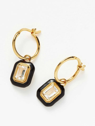 Missoma Enamel and stone charm mini hoop earrings at Collagerie