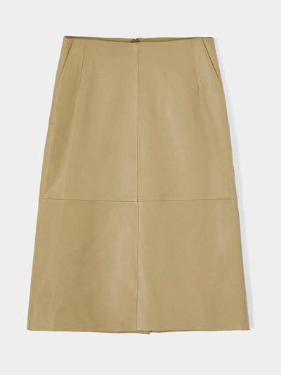 Jigsaw Leather midi skirt at Collagerie