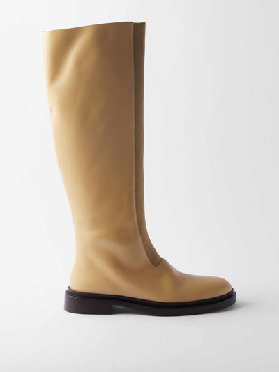 Jil Sander Flat leather knee boots at Collagerie