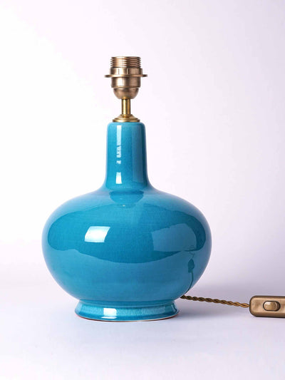 Montes & Clark Ceramic small table lamp turquoise at Collagerie