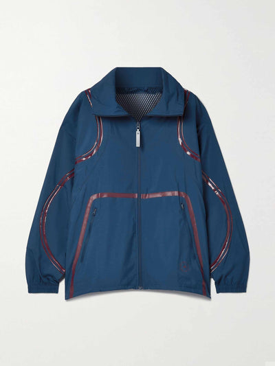 Adidas By Stella Mccartney Printed mesh-trimmed recycled-ripstop jacket at Collagerie