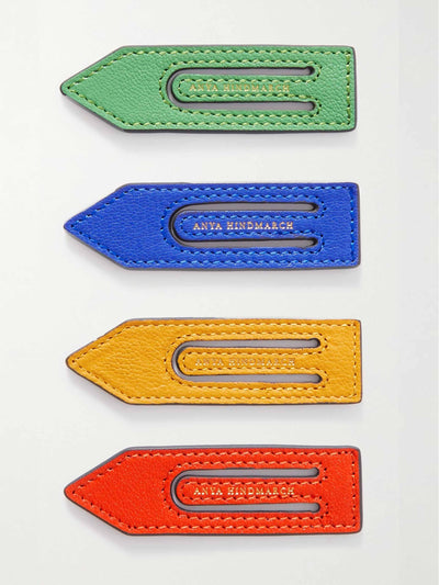 Anya Hindmarch Textured-leather bookmarks (set of 4) at Collagerie