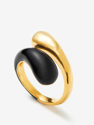Missoma Squiggle Two Tone Enamel crossover ring at Collagerie