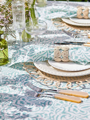 Turquoise and white printed Amelia napkins - set of 4