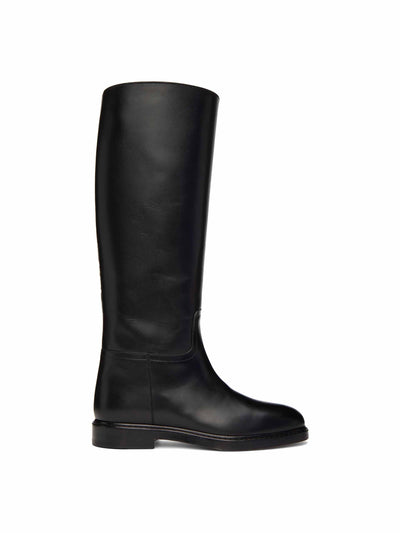 SSENSE Black leather riding boots at Collagerie