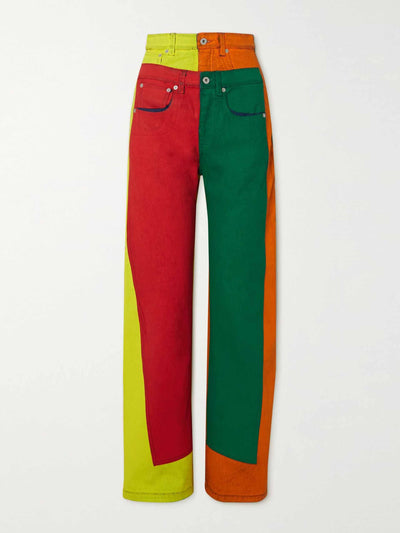 Loewe Patchwork high-rise wide-leg jeans at Collagerie