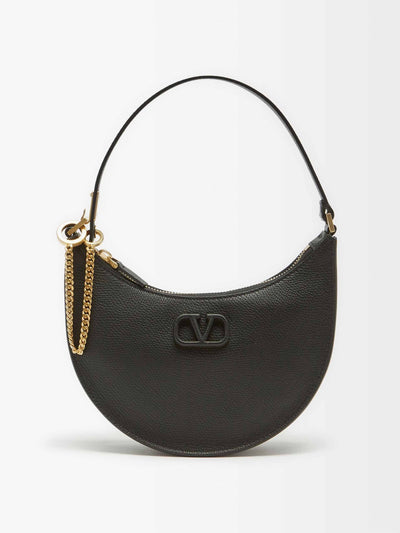 Valentino Garavani V-logo mini logo-de bossed leather shoulder bag at Collagerie