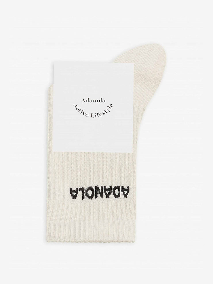 Logo-print ribbed cotton-blend socks