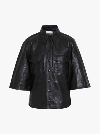 Ganni Leather shirt at Collagerie