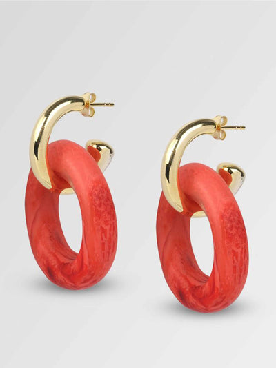 Dinosaur Designs Small resin flat rock hoop earrings at Collagerie