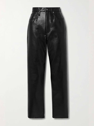 Agolde Leather-blend straight-leg pants at Collagerie