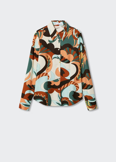 Mango Retro print shirt at Collagerie