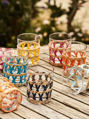 Orange plait water glasses (set of 2)