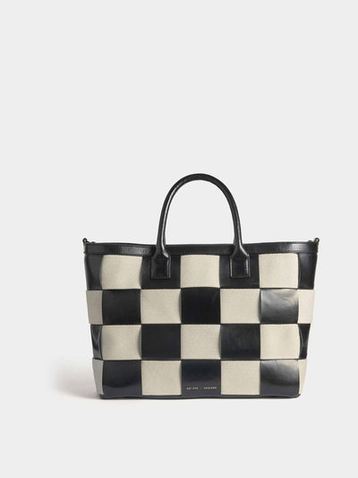 Jigsaw Checker woven tote at Collagerie