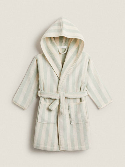 Zara Home Striped velour dressing gown at Collagerie