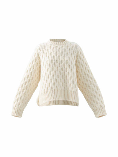 Raey Organic-wool blend cable knit sweater at Collagerie