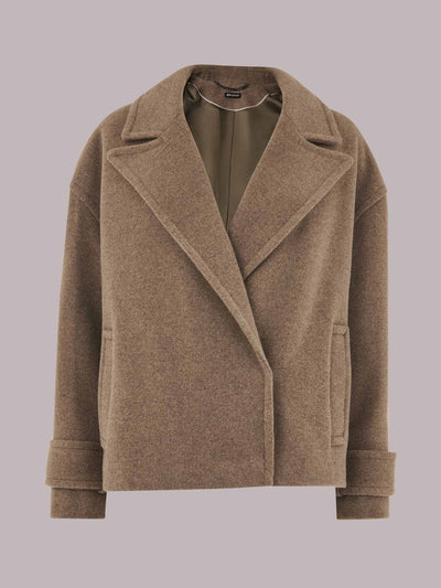 Whistles Relaxed cropped wool coat at Collagerie